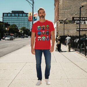 PORT COMPANY GRAPHIC T-SHIRT WESTLING MASK